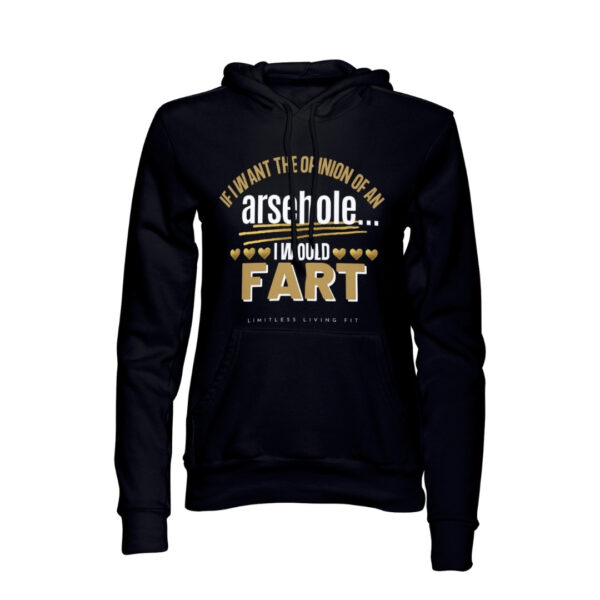 "If I want the opinion of an arsehole... I would fart." Oversized Hoodie